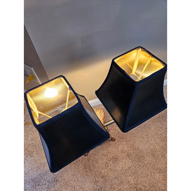 Ceramic Double Candle Lamp on Lion Base For Sale - Image 7 of 7