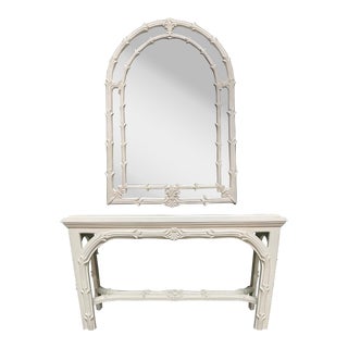 Serge Roche Style Gampel Stoll Console Table and Mirror For Sale