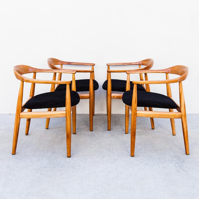 1960s Restored Danish Modern Round Back Armchairs by Illum Wikkelso for Niels Eilersen For Sale - Image 12 of 15