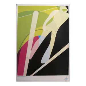 2006 Original Vintage Torino Winter Olympics Poster, Ski Jumping