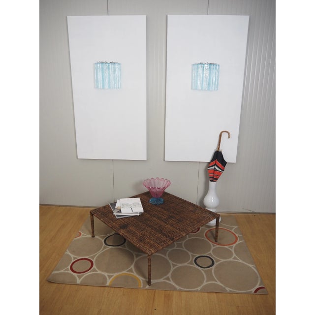 ORIGINAL MURANO GLASS AVAILABLE IN OTHER COLORS Italian Murano wall sconces- blue handmade glasses and nickel-plated metal...