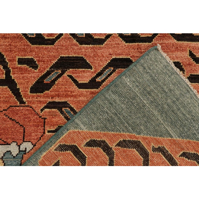 Textile Rug & Kilim’s Custom Tiger-Skin Rug Design With Orange and Brown Pictorial For Sale - Image 7 of 7