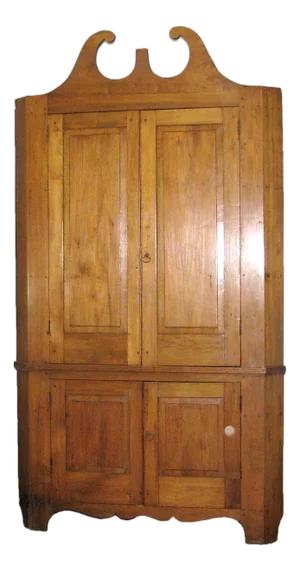 20th Century Early American Solid Cherry Corner Storage Cabinet