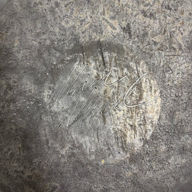 Striking signed Raku pottery platter by American studio potter Marc Ward. The piece features an octagonal form with a...