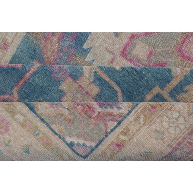 Antique Persian Gallery Mahal Rug in Wool With Floral Medallion Design For Sale - Image 11 of 12