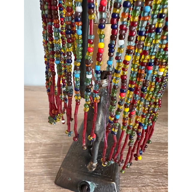 Vintage Middle Eastern-Style Camel Table Lamp With Colorful Glass Bead ...