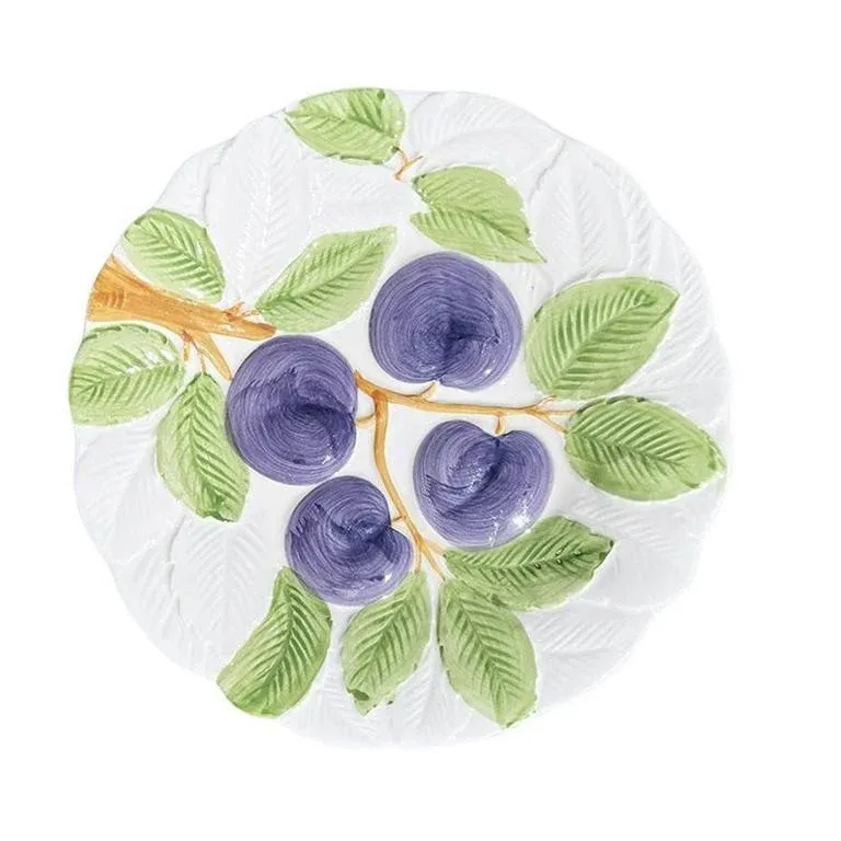 Set of 4 Fruit Du Jour Decorative Ceramic Plates by Shafford 1987