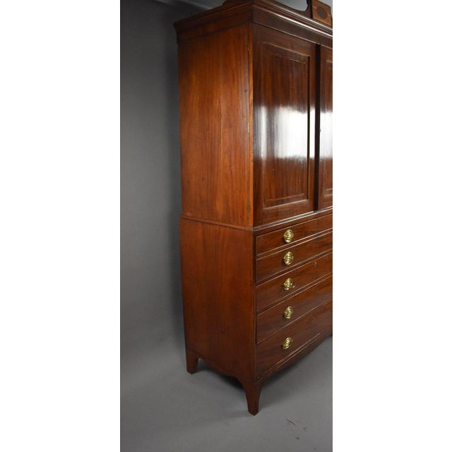 Antique George III Mahogany Secretaire, 1800 For Sale - Image 4 of 8