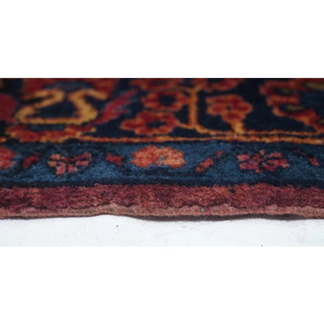 Red Antique Sarouk Rug 4'1'' x 6'5'' For Sale - Image 8 of 12