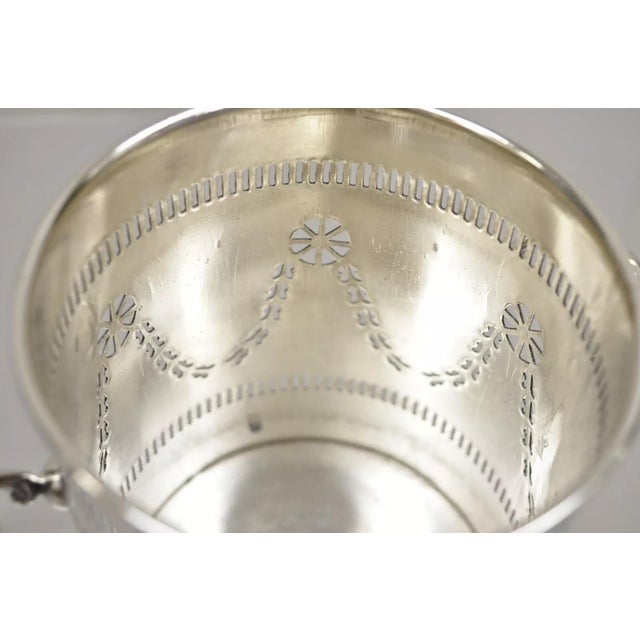 Metal Vintage M. Bros English Edwardian Silver Plated Wine Champagne Bottle Coaster For Sale - Image 7 of 10