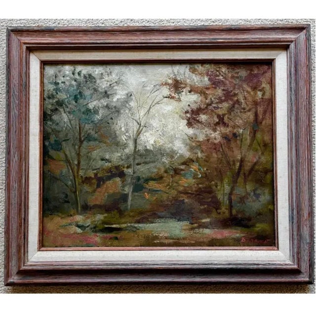 1967 "Connecticut Woodland"-Original Oil on Canvas-R. Baranet For Sale - Image 4 of 4