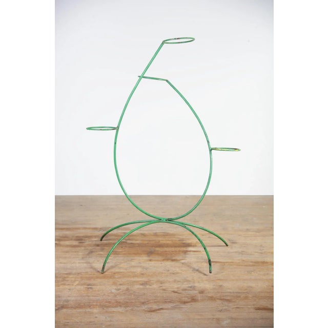 1960s Mid-Century Green Steel Bar Flower Stand, 1960s For Sale - Image 5 of 11