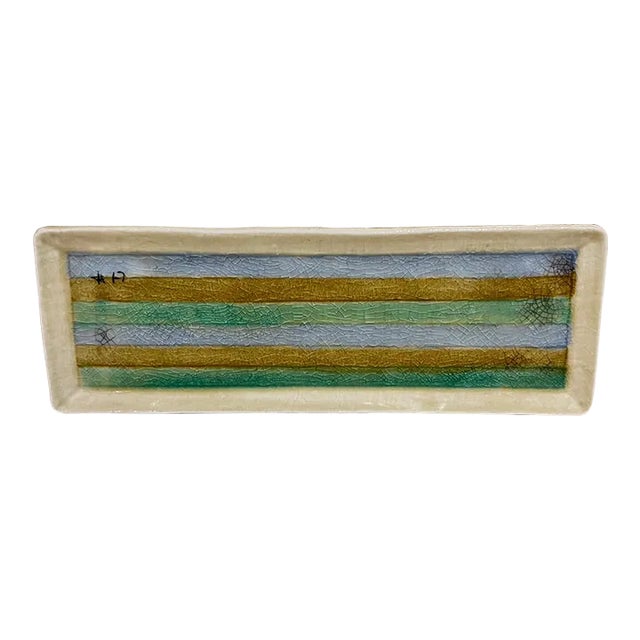 Vintage Sushi Plate Abstract Color Block Kotobuki For Sale