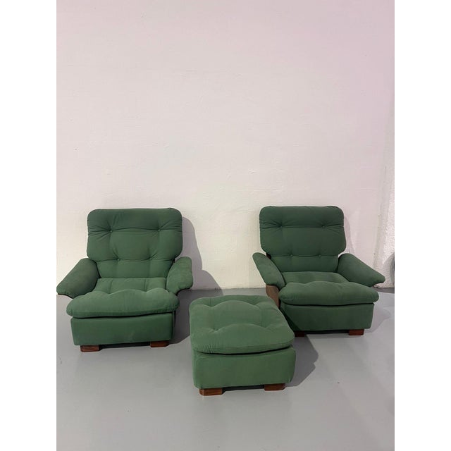 Armchairs and Poufs from Cinova, 1960s, Set of 3 For Sale - Image 9 of 9