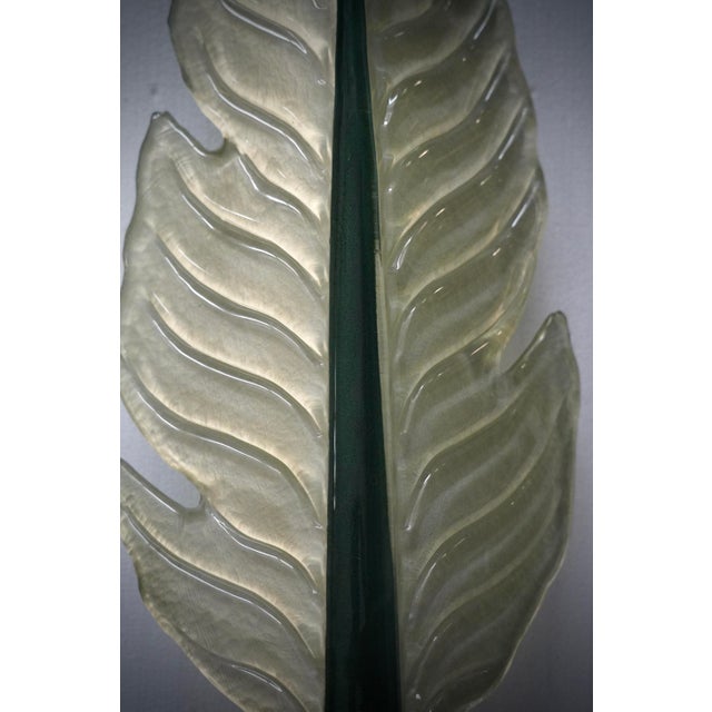 Murano Green Glass and Brass Wall Light, 1980s For Sale - Image 4 of 9
