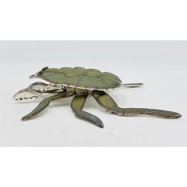Mexican 1980s Emilia Castillo Articulated Silver-Plated Crab Sculpture, Latin American Art For Sale - Image 3 of 15