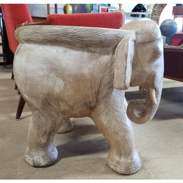 Hand Carved Wooden Elephant Stool or Table Chairish