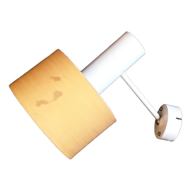 Vintage Cream Colored Metal Adjustable Wall Light with Orange Fabric Screen, 1970s For Sale