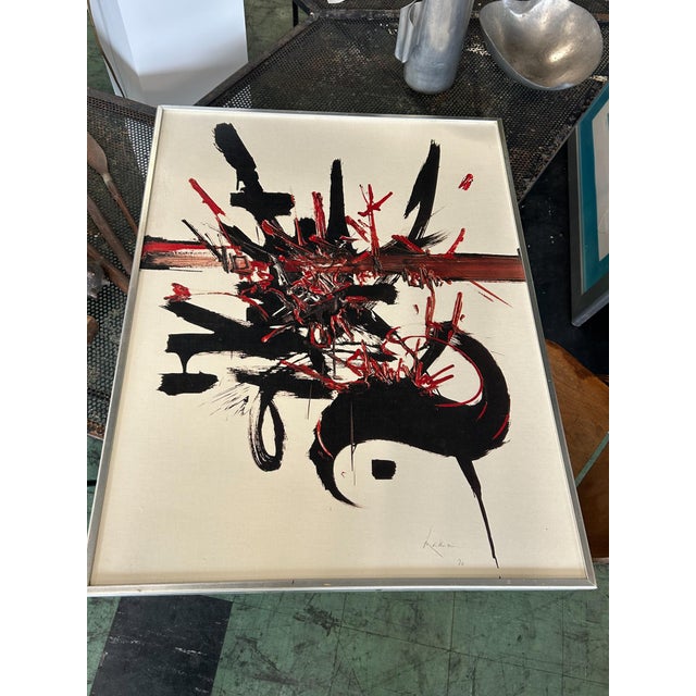 Georges Mathieu, Tableau, 1970s, Canvas, in Very Good conditions. Designed 1970 to 1979 This piece has an attribution...