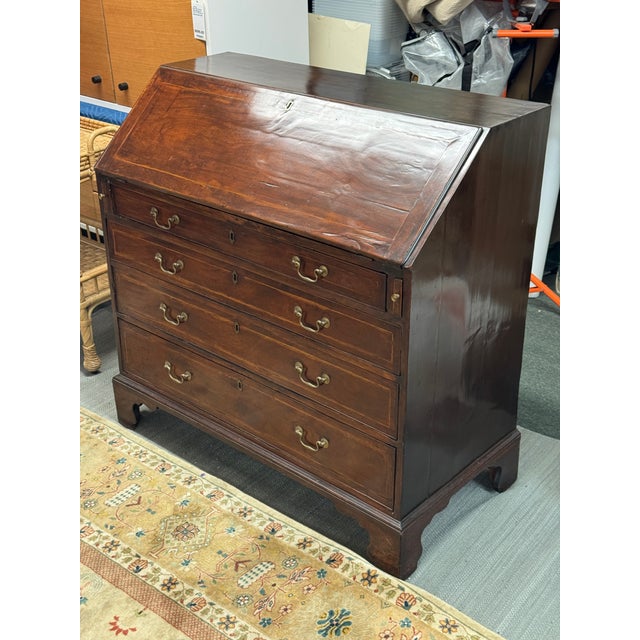 Brown English Walnut Wood Secretary, Antique For Sale - Image 8 of 12