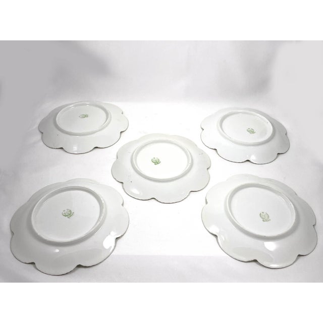 Early 20th Century Antique Reinhold Schlegelmilch German Porcelain Flower Plates - Set of 5 For Sale - Image 5 of 7