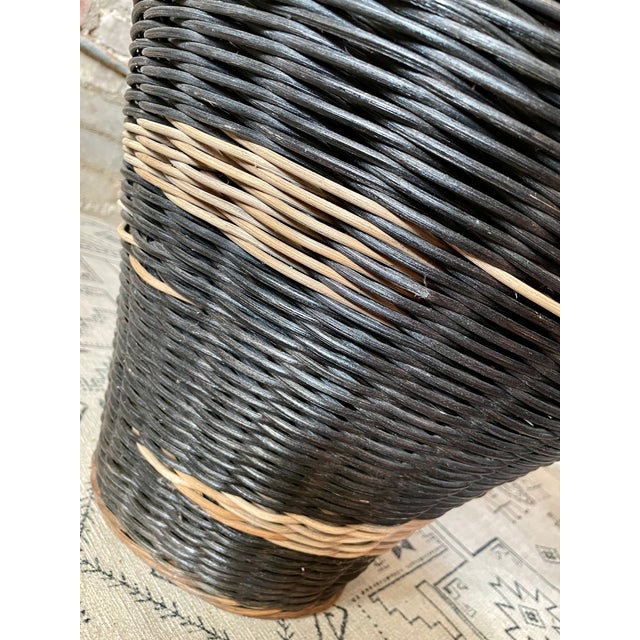 Mid 20th Century Mid 20th Century Black Wicker Planter For Sale - Image 5 of 9