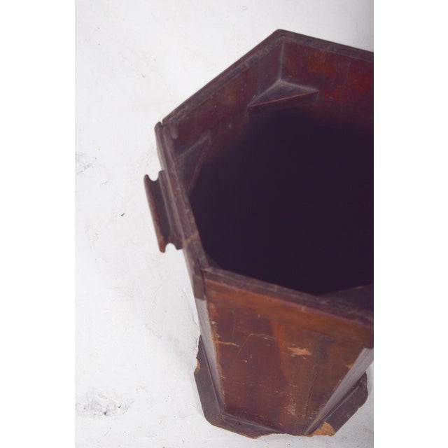 1950s Mid-Century Portuguese Hexagonal Trash Can, 1950s For Sale - Image 5 of 9