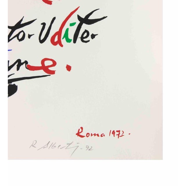 Modern Rafael Alberti, The Lyricism of Alphabet, 1972, Lithograph For Sale - Image 3 of 4