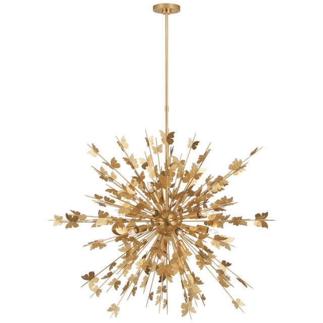 Julie Neill for Visual Comfort Signature Farfalle Large Chandelier in Gild For Sale