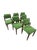 Set of 6 Italian Mid-Century Modern Dining Chairs in Walnut and Green Upholstery, C. 1960s For Sale - Image 4 of 8