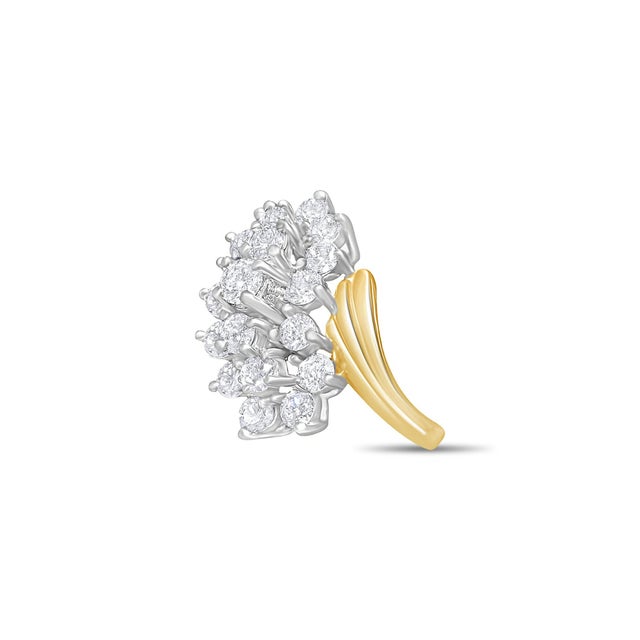 Contemporary 2 Carat Three Row Diagonal Diamond Cluster Ring, Size 3 For Sale - Image 3 of 3