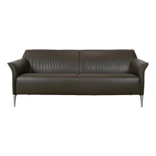 Mayon 3-Seater Sofa in Dark Green Leather from Leolux For Sale