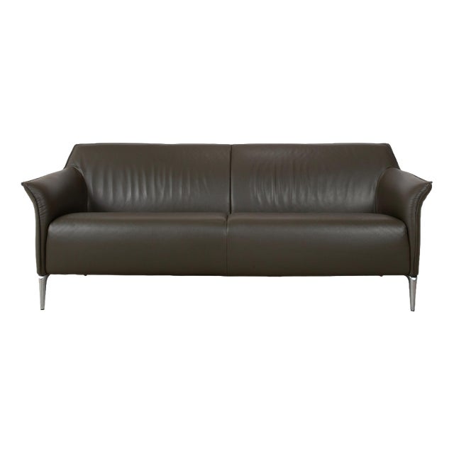 Mayon 3-Seater Sofa in Dark Green Leather from Leolux For Sale