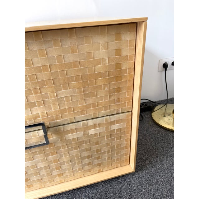 Chest of Drawers Wood and Leather by Gasparucci Italo, Italy, 1980s For Sale - Image 6 of 12