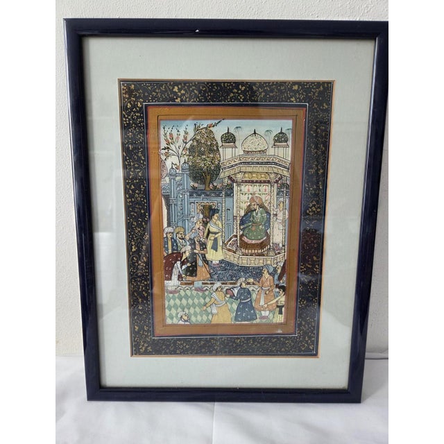 Vintage Mughal Empire Indian Middle East Silk Painting, in Flawless conditions. Designed 1890 to 1919