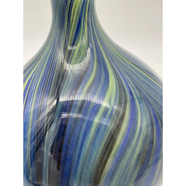 Mid-Century Handblown Swirl Murano Glass Vase For Sale - Image 4 of 5