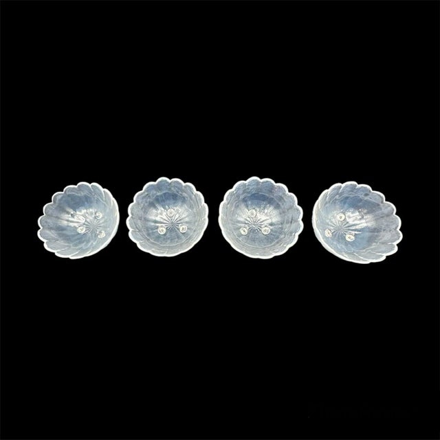 Vintage Opalescent Scalloped Footed Bowls- Set of 4 For Sale - Image 4 of 10