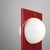 Model of the "Area" lamp executed in red bent acrylic. Attributed to Neal Small, a designer recognized in the late 1960s...