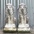 Add a majestic and regal touch to your outdoor space or entryway with this striking pair of vintage cast cement lion...