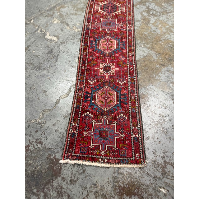 1ft 10in × 12ft Karajeh Heriz Persian Rug, Circa 1930 For Sale - Image 4 of 12