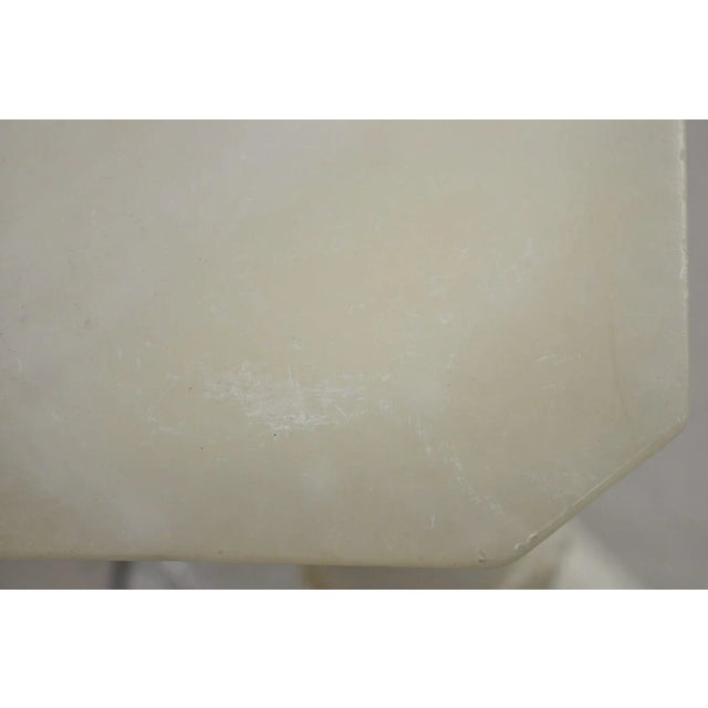 Antique Italian Carved Alabaster Maple Leaf Classical Pedestal Column Stand For Sale In Philadelphia - Image 6 of 11