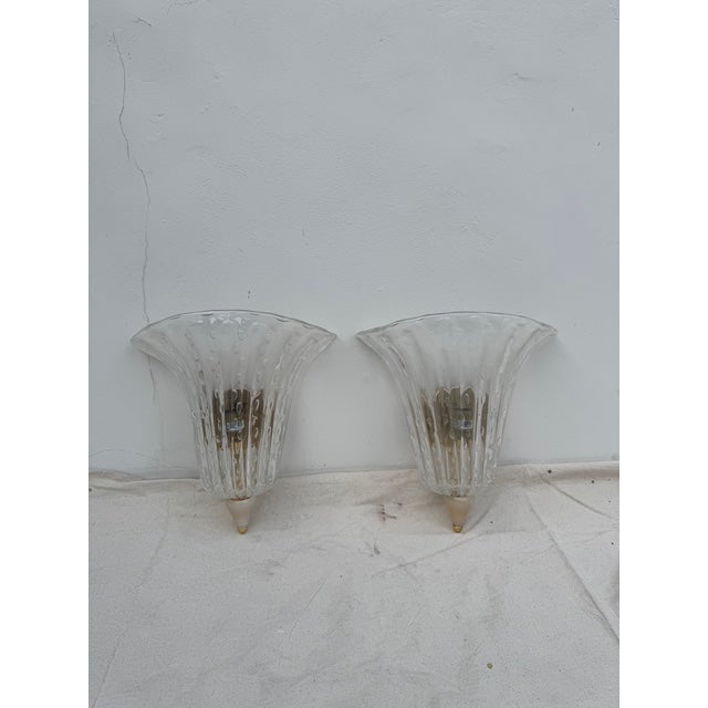 1980s Barovier & Toso Murano Glass Sconces - 2 For Sale - Image 9 of 18