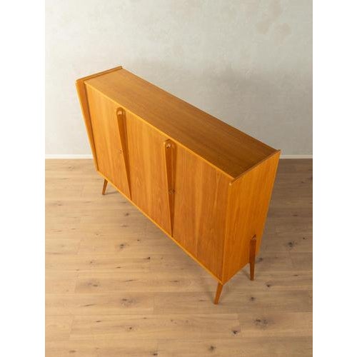 Medium Brown Highboard in Walnut Veneer, 1950s For Sale - Image 4 of 14