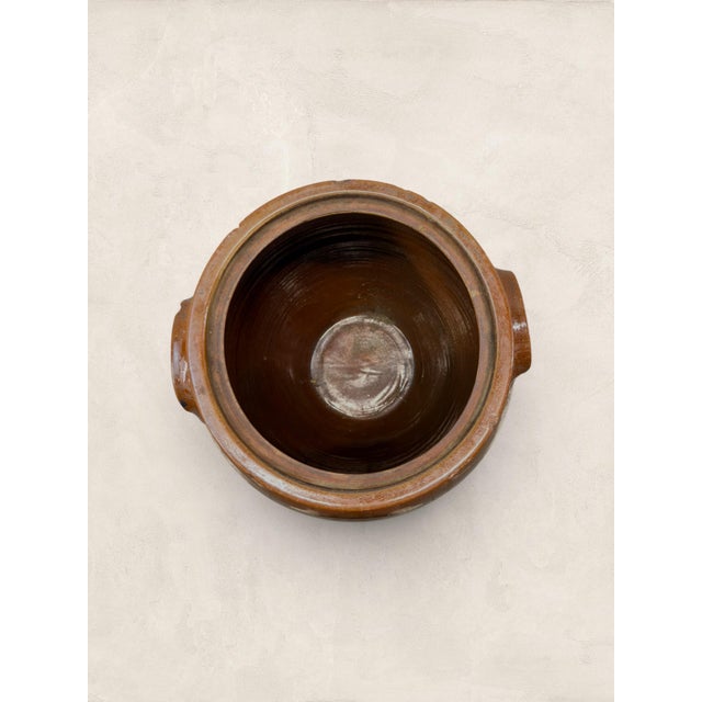 Late 19th Century Antique French Brown Glazed Confit Pot With Wooden Lid For Sale - Image 9 of 9