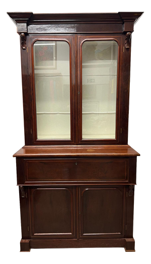 Bookcase with Mahogany Secretaire, 1940s