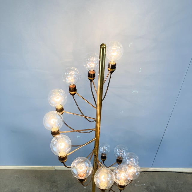Space Age Brass Cascade Floor Lamp from Star-Leuchten, 1970s For Sale - Image 6 of 12