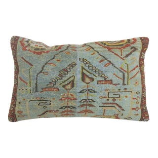 Large Light Blue Persian Rug Pillow For Sale