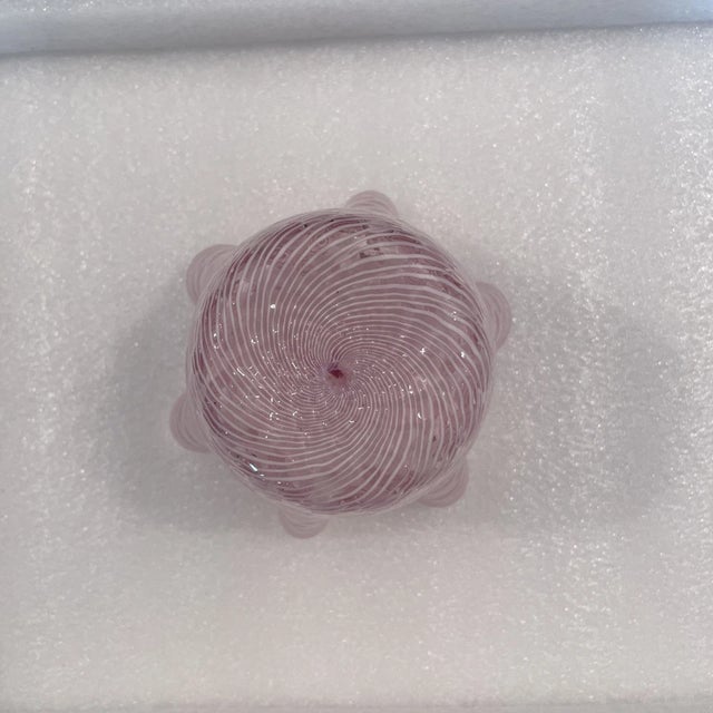 Murano Vintage Murano Pink/White Vetreria Artistica Handkerchief Vase For Sale - Image 4 of 5