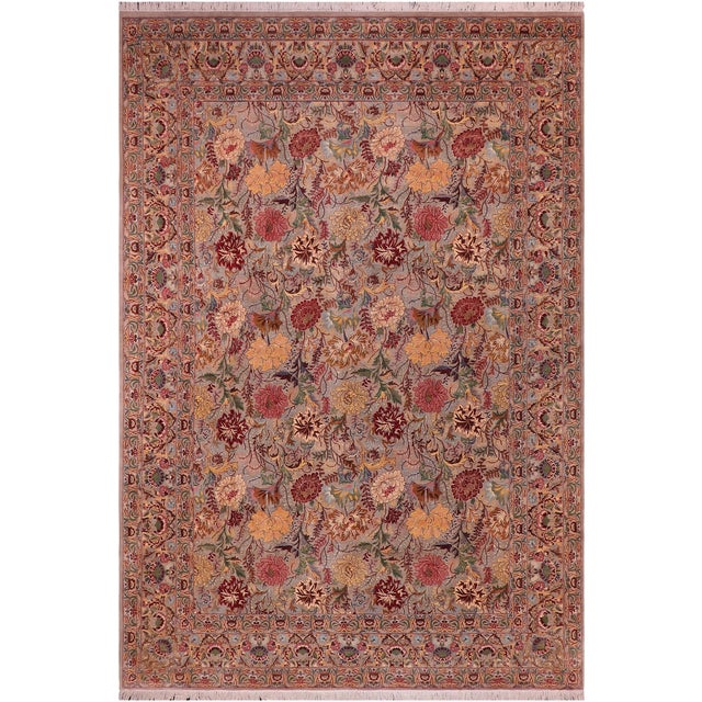 1990's Floral Pak-Persian Gray/Gray Wool Rug - 9'0'' X 12'7'' For Sale - Image 9 of 9