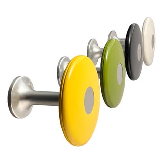 German Space Age Coat Hooks in Wood and Aluminum from Schönbuch, 1970s, Set of 4 For Sale